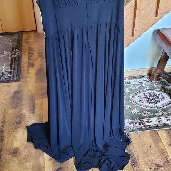 R&M Richards w Beaded Waist Sz 22W Sleeveless Long Maxi Event Gown - Picture 6 of 13